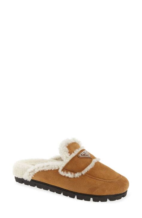 prada fuzzy slippers|adult fuzzy slippers with backs.